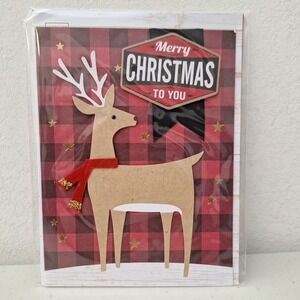 NEW BECK 3D Holiday Christmas Greeting Card - Reindeer Merry Christmas